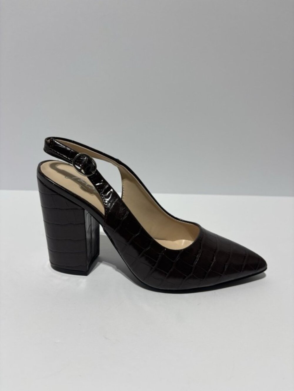 London Rag Women’s Macha Brown Slingback Pumps, Size 6 M